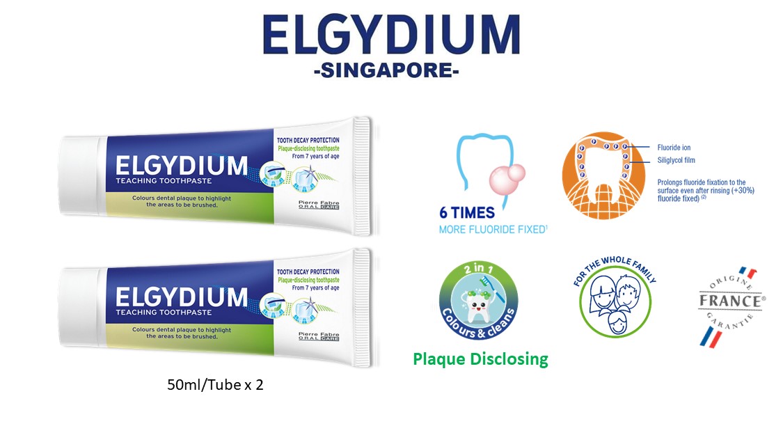Elgydium Teaching Plaque Disclosing Toothpaste 50ml Bundle of 2