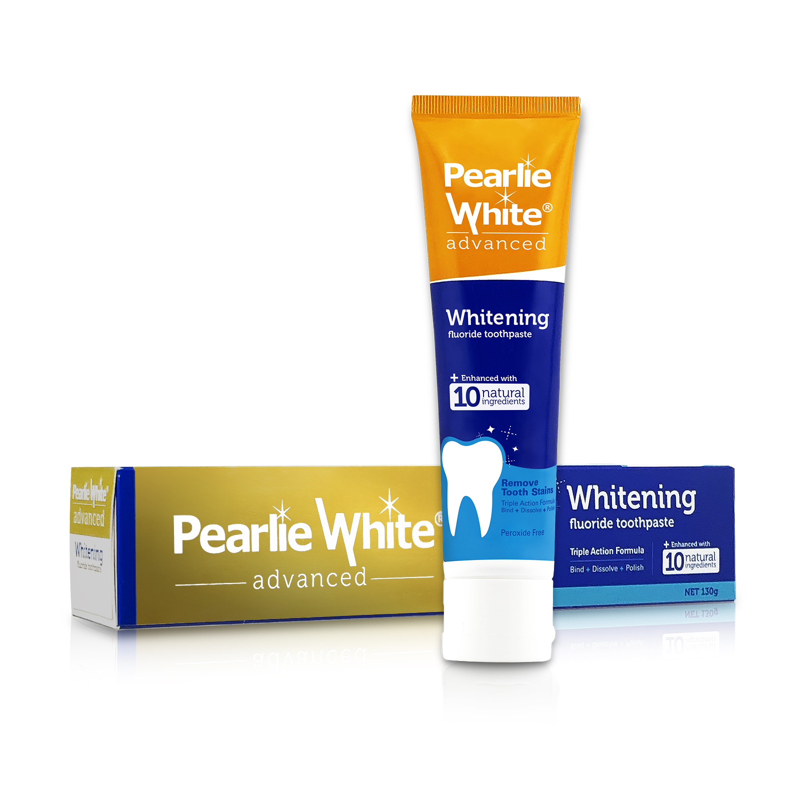 Pearlie White Advanced Whitening Enhanced Fluoride Toothpaste 130gm