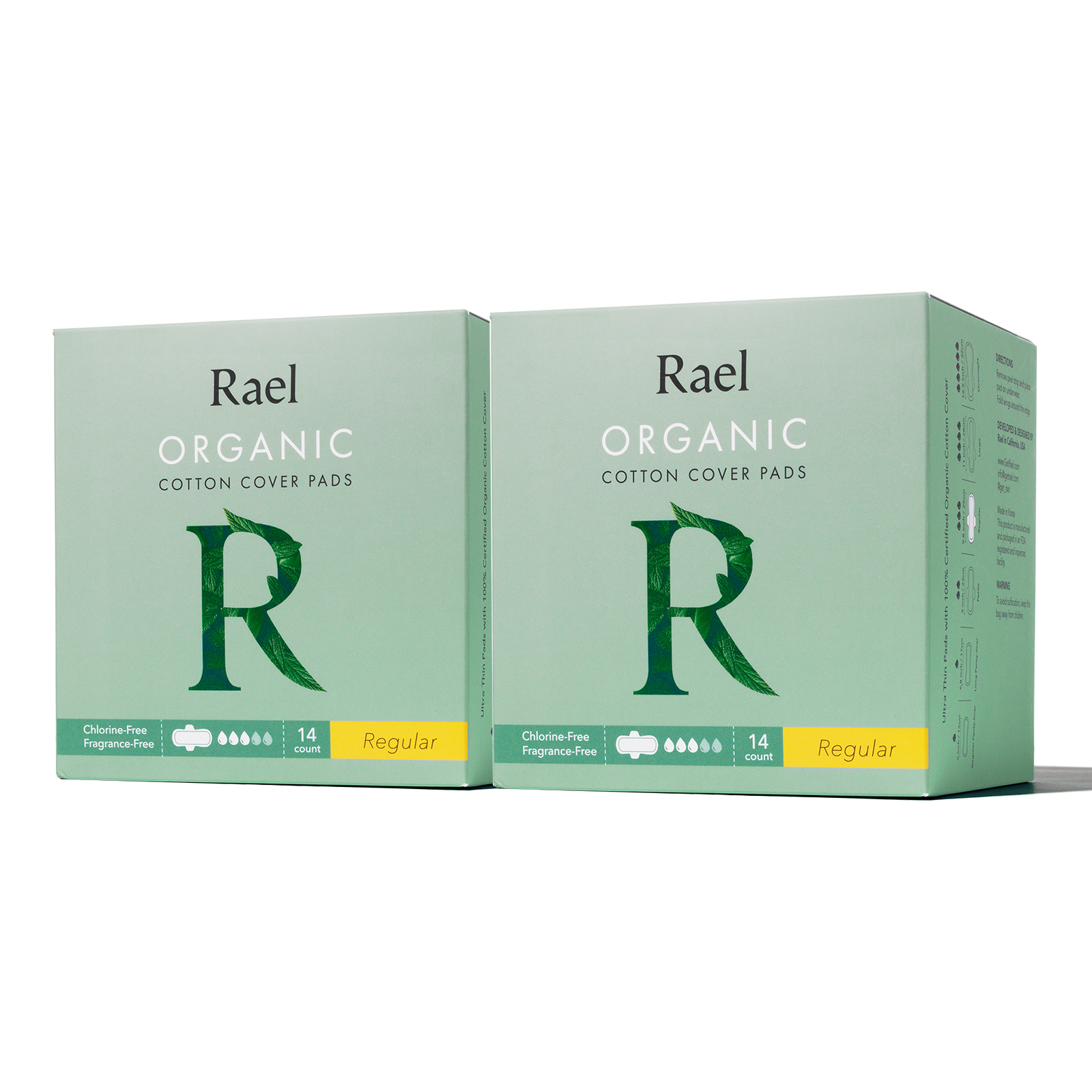 Rael Certified Organic Cotton Menstrual Regular Pads, Ultra Thin