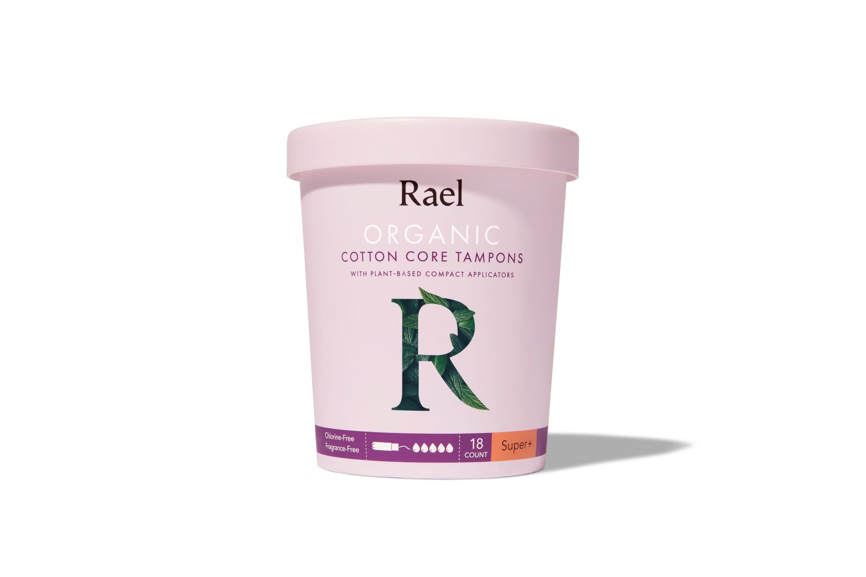Rael Organic Cotton Tampons with Plantbased Compact Applicator Super