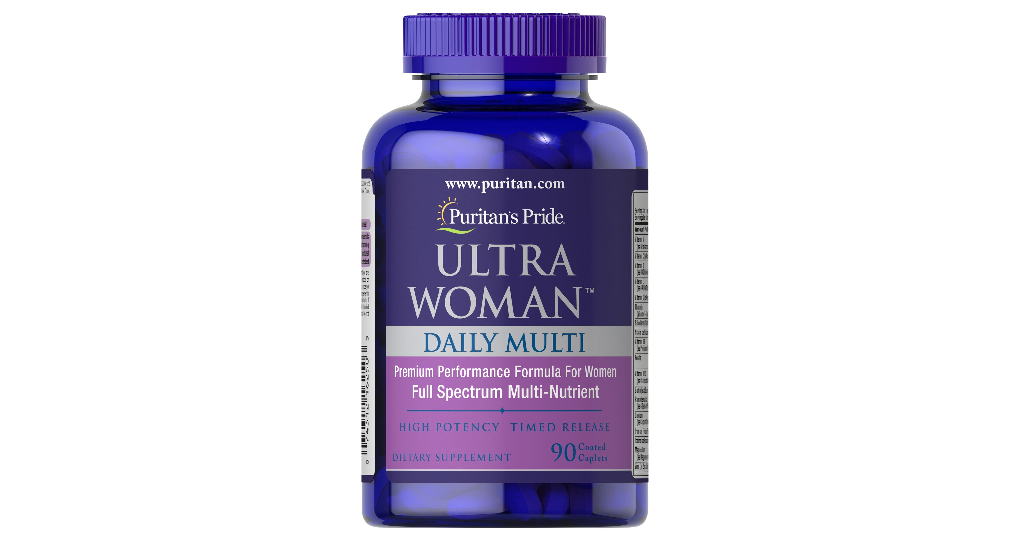 Puritan's Pride Ultra Woman™ Daily Multi Timed Release, 90 Caplets item #6250