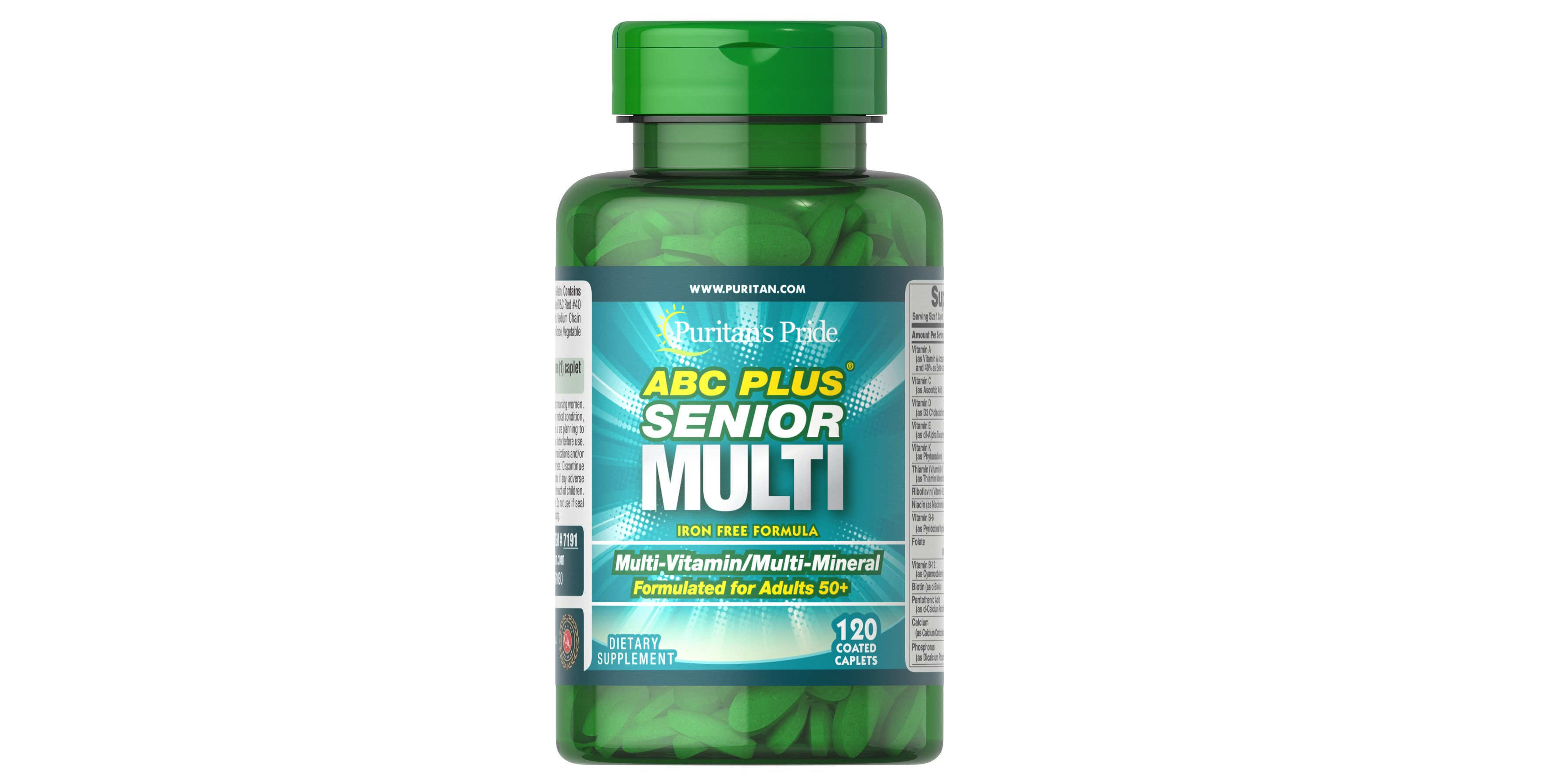 Puritan's Pride ABC Plus Senior Multivitamin MultiMineral Formula, 120