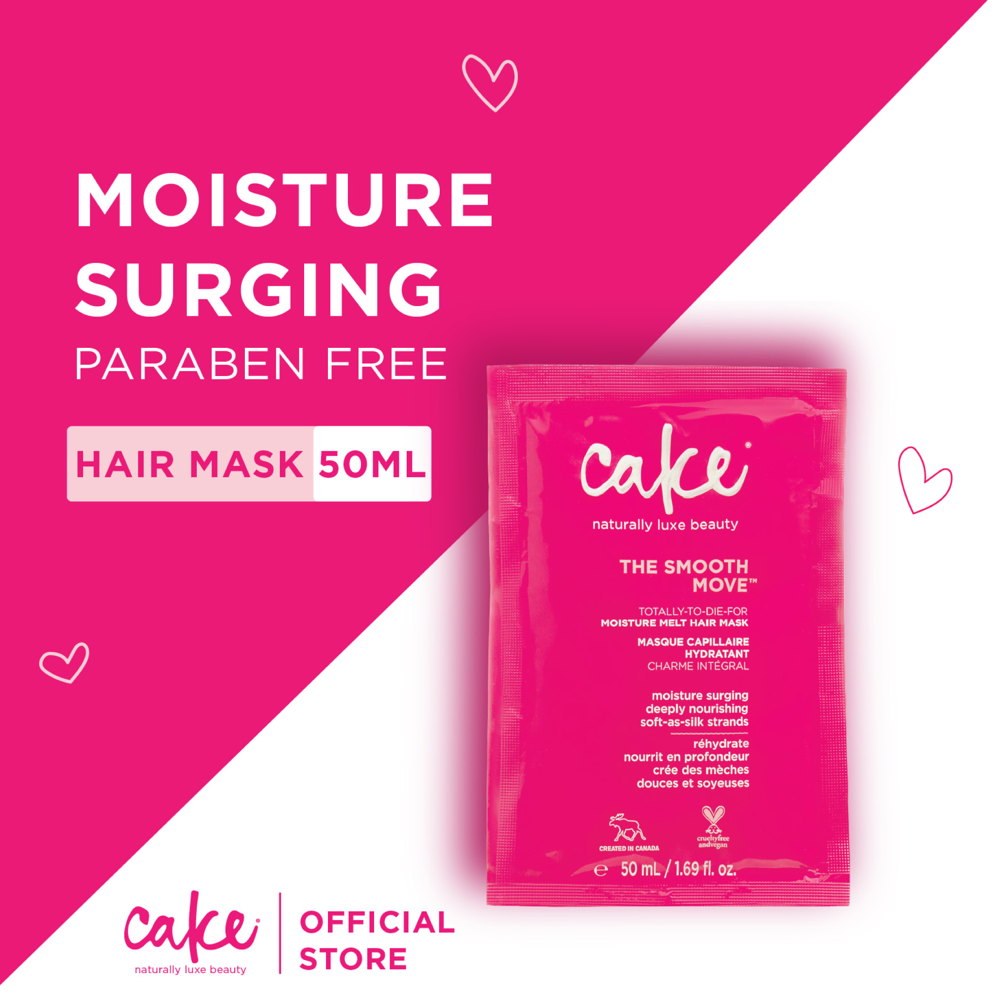 Cake Beauty The Smooth Move - Moisture Melt Hair Mask 50ml ( Bundle of 3)