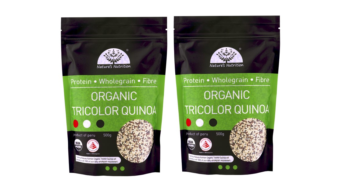 Nature's Nutrition Organic Tricolor Quinoa Grains 500g (Bundle of 2